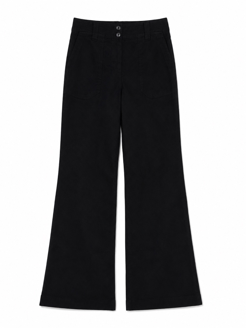 Maeve Anthropologie Naomi Wide Leg Flare Pants Black Linen Blend Size 0